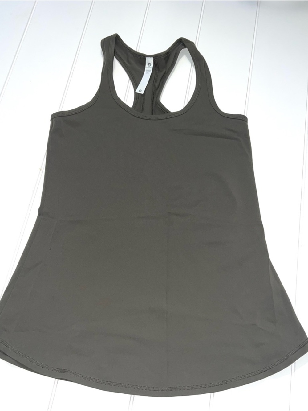 Glyder Tank Top Womens Size M Tan Olive Racerback Peek A Boo